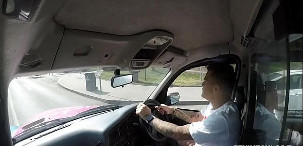  Horny blonde wants to fuck with the driver